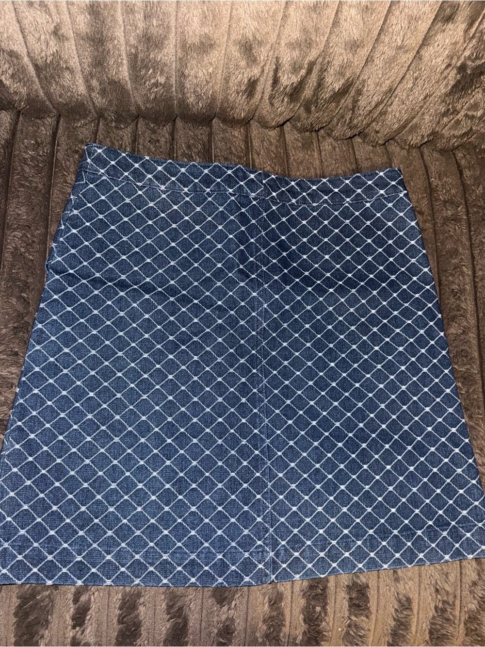Etcetera Navy Diamond-Print Mini Skirt